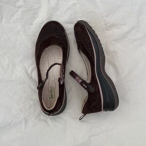 Jambu Cornflower Brown Suede Sporty Mary Janes